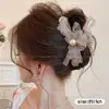 Pinza para el Cabello Floral Dulce y Fresca con un Toque de Lujo, Horquilla Exquisita para Mujer, Pinza de Tiburón Moderna y Versátil, Horquilla para Peinados Recogidos