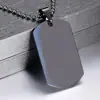 Pingente Militar Personalizado de Aço Inoxidável Europeu e Americano Transfronteiriço para Homens Colar Simples de Aço Titânio para Mulheres Pode Ser Gravado