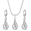 Traje de joyería de cristal de circón de venta caliente transfronteriza para mujer, diseño creativo retro europeo y americano, collar de aretes de gota de agua giratoria, moda