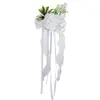 Decoración de Flores para Espejo Retrovisor de Coche de Boda, Rosas Artificiales, Guirnaldas de Cinta, Decoración para el Coche de Boda de la Novia y el Novio, Flores para Manillar
