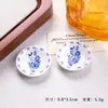 Prato de Simulação de Comida em Miniatura, Porcelana Azul e Branca, Estilo Antigo Pequeno, Prato Impresso Novo Estilo Chinês, Ornamento em Miniatura de Resina, Festival do Barco-Dragão DIY