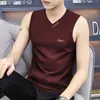 2026 Nuevo Chaleco de Verano sin Mangas para Hombre con Cuello en V Absorbente de Sudor Secado Rápido Ajuste Delgado Top Deportivo de Fitness para Hombre