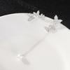 Plata 925 Súper Hermoso Súper Hada Diseño Asimétrico Pedrería Circonita Borla Perla Colgante Pendientes Largos de Mariposa Pendientes