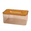 Caja de Pañuelos Transparente de Bambú para Uso Doméstico, Caja de Pañuelos de Escritorio para Sala de Estar, Caja Creativa Simple para Guardar Servilletas