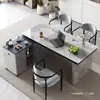 Mesa de Chá de Ardósia de Luxo Leve Italiana Combinação Sala de Estar Escritório Uso Duplo Mesa de Chá Kung Fu Mesa de Chá Móvel Integrada