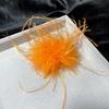 Suqi Moda Retro Vestido de Fiesta Banquetes Broche Corsage Pluma Natural Pluma de Avestruz Broche de Navidad Hecho a Mano