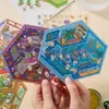 Pegatinas de paisaje en miniatura de espuma temprana serie de edificios pequeños para estudiantes decoración de escenas en miniatura manualidades DIY pegatinas