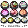 Lentejuelas mágicas de 10 colores para decoración de uñas, 6 mm, color melocotón, con purpurina en forma de corazón, ultrafinas, con degradado láser, para decoración de uñas.