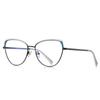 Gafas para Mujer con Filtro de Luz Azul 3105 Cejas Pintadas Montura Metálica Óptica Combinan con Todo Street Style Estilo Británico Mortar Abierto Gafas Planas