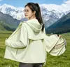 Atacado de Fábrica Roupa de Proteção Solar de Seda de Gelo Feminina Tipo Fio Original Camisa de Verão para Exterior Aba com Cola Preta Fina Leve Respirável Externa
