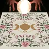 Mantel de Tarot Tela Esterilla Tarjeta de Tarot Fase Lunar Sol Árbol de la Vida Mantel de Terciopelo