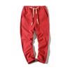 Comércio exterior Novo Estilo Japonês Retro Verão Masculino Fino Linho Calças Casuais Calças de Tornozelo Comprimento de Algodão e Linho Plissado Calças de Tamanho Grande