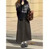 Falda midi de lana gris para mujer, petite, talla grande, chicas con sobrepeso, súper bonita, finales de otoño, línea A, forma de pera, falda Berkeley