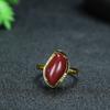 Collar con colgante de cinabrio con incrustaciones, anillo, traje de mineral de alto contenido, arena de oro púrpura, joyería colgante, suministro en vivo al por mayor