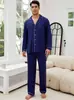 Amazon Transfronteiriço Conjunto de Pijama Masculino de Modal com Manga Longa Verão Cardigã Masculino Roupa de Casa Disponível