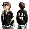 Camiseta de Manga Larga Elegante Estilo Coreano de Punto Waffle para Niños, Nueva Moda de Primavera y Otoño, Camisa Básica Casual Dos en Uno para Niños Mayores