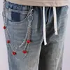 Nova Corrente para Calça da Amazon, Corrente da Moda com Pingente de Coração Vermelho Pequeno em Camadas, Acessórios Versáteis e Personalizados para Corrente de Calça