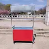 Carrito de Comida Móvil Plegable para Exteriores para Venta Ambulante, Carrito a Prueba de Polvo para Mercados Nocturnos, Carrito Popular de Snacks