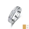 Anillo de círculo completo de moissanita de plata pura S925, todo moissanita plata 925 anillo cerrado liso transfronterizo para mujer, en stock para venta al por mayor