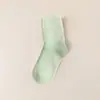 Meias Longas Pretas Femininas Meias de Inverno Cor Sólida com Forro de Lã Engrossadas Quentes para Panturrilha Meias de Inverno com Terry Joelheiras