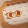 Brincos de Estilo Transfronteiriço Europeu e Americano, Design Estilo Ins Francês, Brincos de Aço Inoxidável Turquesa, Brincos de Pérola de Alta Qualidade