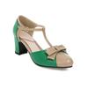 Sandalias Baotou para Mujer Primavera y Otoño Nueva Llegada Lazo Versátil Tacón Grueso Zapatos de Tacón Alto con Hebilla Cabeza Redonda Tira Hueca Zapatos de Una Sola Capa