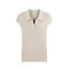 Top de manga corta 2026 verano nuevo casual versátil cuello POLO corte ajustado camiseta transmisión en vivo distribución