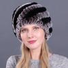 Suministro Sombrero de Invierno para Mujer de Piel de Conejo Rex Sombrero Trenzado de Piel de Conejo Sombrero Piña Espiral de Piel de Conejo Sombrero Cálido Engrosado