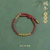 Pulsera Roja Tradicional para Mujer con Borlas para el Festival del Bote del Dragón, Pulsera de Cuerda de Cinco Colores, Pulsera Hecha a Mano de Estilo Étnico al por Mayor