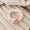 Goma para el pelo de lunares azules estilo coreano con un toque de alta gama, scrunchie de lazo para recoger el pelo en un moño, accesorio simple para el cabello