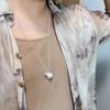 Estilo Coreano Fresco Simple Cepillado Bola de Coco Perla Destellante Collar Nicho Retro Combinable para Todo Sentido de Alta Gama Cadena de Lana Cadena de Tirar