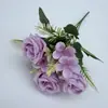 Rosa Artificial Hortensia Estilo Pastoral Decoración del Hogar Ramo de Boda Accesorios para Fotos Flores Artificiales Venta al por Mayor para Exportación