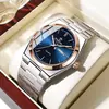 Binbond Elegante Nuevo Hebilla de Acero Inoxidable Reloj de Cuarzo Casual de Negocios para Hombre Delgado Doble Calendario Reloj para Hombre