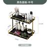 Tocador de lujo ligero de doble capa Estante de almacenamiento dorado Escritorio de tocador Lavabo para cosméticos Estante de almacenamiento para baño