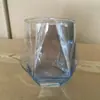 Taza de leche con forma de diamante de seis lados, creativa, de vidrio resistente al calor, color manzana verde, galvanizada, taza de té, barra de Phnom Penh