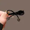 Pinza para el pelo con forma de corazón y diamantes Ankora, lazo rojo, para mujer, clip para flequillo lateral, accesorio para el pelo de pico de pato