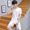 Conjunto de Shorts de Manga Corta para Hombre Lobo del Norte de China Verano, Conjunto de Dos Piezas Camiseta Casual Tendencia Elegante Estilo Chino