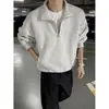 Moletom Americano Retrô com Zíper Meio e Gola Alta Masculino Outono Peso Pesado Camada Interna Camada Base 2026 Roupa Externa para Casal