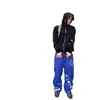 Pantalones deportivos retro de cintura elástica con estampado de letras, unisex, de moda hip-hop streetwear, holgados de pierna ancha casuales, versátiles