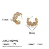 Pendientes Retro de Alta Gama con Forma de C Estilo Europeo y Americano con Adornos de Circonita para Moda Otoño e Invierno, Pendientes Exquisitos Elegantes y Versátiles