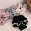 Elegante Scrunchie de Satén con Perlas Accesorio Versátil para el Cabello Banda para el Cabello de Tela de Moda Cuerda para el Cabello