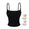 Camisola Plisada Ceñidora de Cintura con Sujetador Incorporado, Top Corto Ajustado con Almohadillas en el Pecho, Estilo Puro Deseo