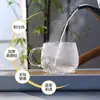 Venta al por mayor de fábrica taza de vidrio creativa taza de té de flores con asa taza de té de vidrio de una sola capa taza de café de vidrio transparente