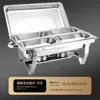Fornecimento Transfronteiriço Fogão de Buffet de Aço Inoxidável Fogão de Isolamento Restaurante Comercial Hotel Prato de Chafing Desmontável Dobrável