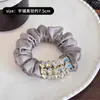 Gomas para el pelo de satén con pedrería de lujo ligero al por mayor para mujer, sujetadores para coletas, accesorios para el cabello suaves y elegantes en stock