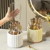 Organizador de higiene pessoal moderno, porta-canetas, recipiente de armazenamento de cosméticos, ferramenta mágica de armazenamento, porta-canetas rotativo à prova de poeira de grande capacidade para penteadeira