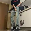 Vibe estilo americano, jeans de perna curva para homens, inverno high-street cleanfit, azul retrô, levemente flare, emagrecedor e com forro de fleece
