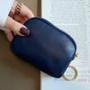 Mini bolsa de moedas universal de couro de vaca com camada superior, direto da fábrica, porta-chaves feminino, bolsa de moedas com zíper, carteira pequena