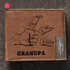 Cartera con nombre de puño transfronterizo cartera personalizada con nombre de puño regalo del día del padre novio fabricante