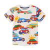 Camiseta de Manga Curta Estilo Europeu e Americano para Meninos 26 Verão Algodão Puro Estampa de Desenho Animado Camiseta Infantil Gola Redonda Roupa Infantil Tops para Crianças Pequenas e Médias